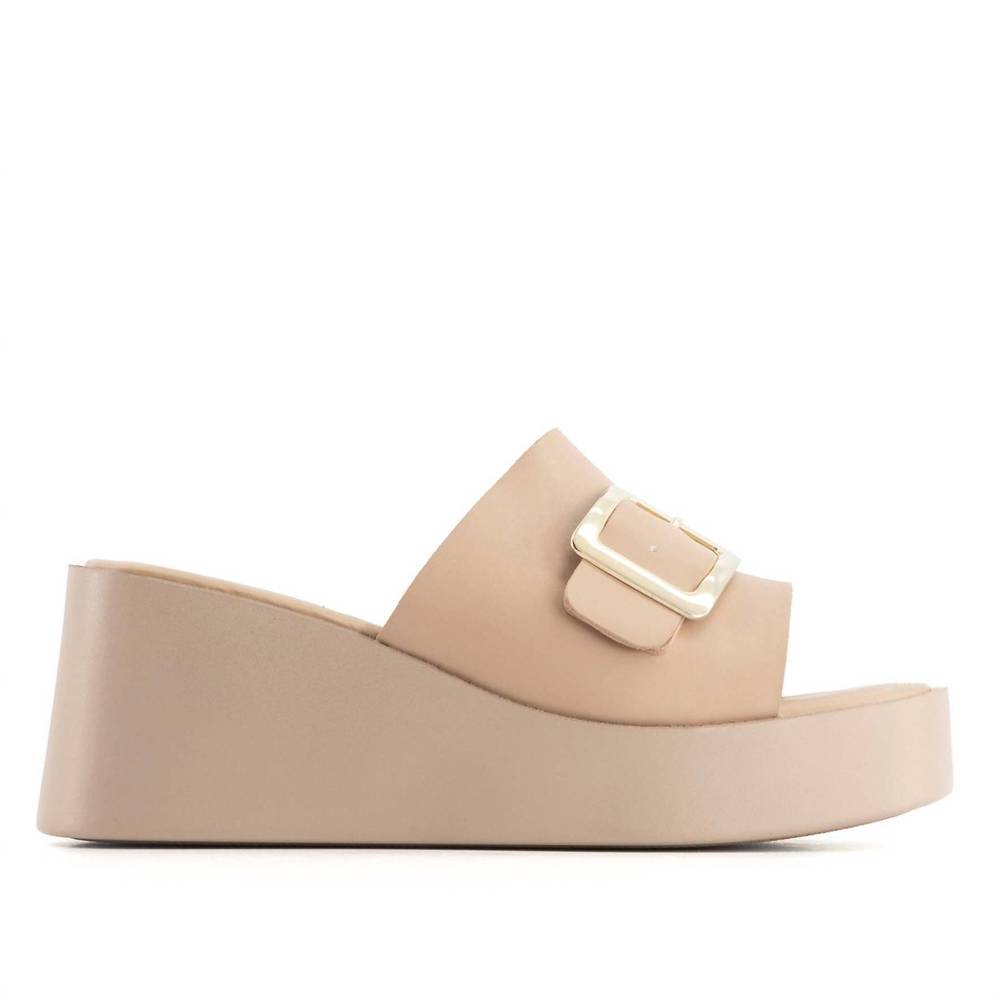 NEW ANDREA women's fashion slide sandal in beige